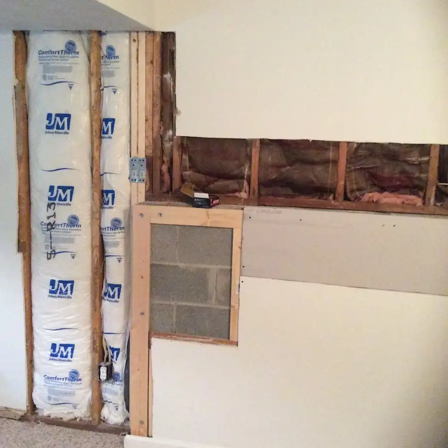 Wall insulation replacement during Contents Cleaning & Restoration in East Hanover